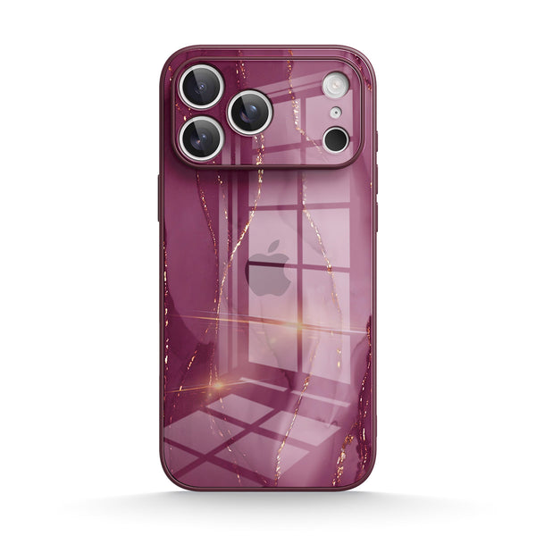 Gilt Plum Red |IPhone Series Tempered Glass Case