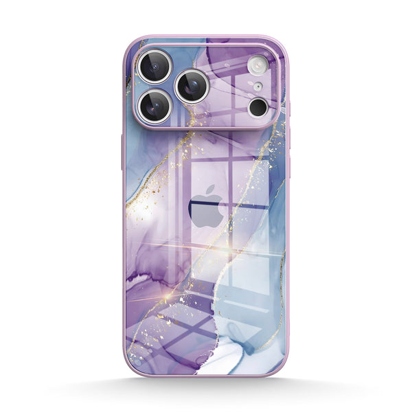 Purple Blue Gilt |IPhone Series Tempered Glass Case