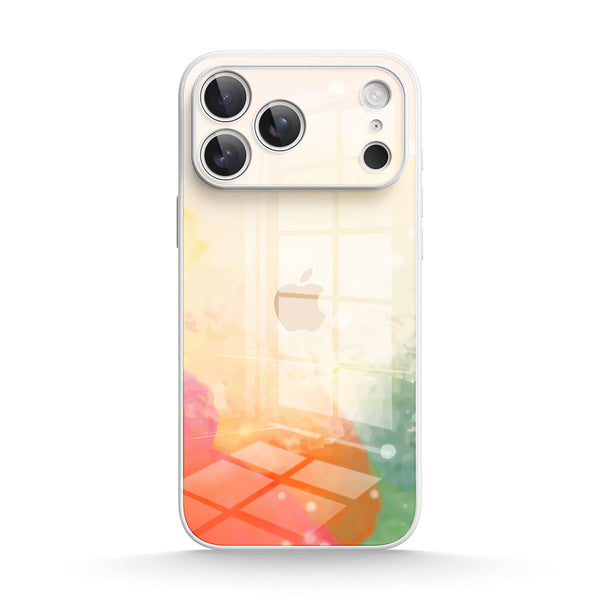 Sputter-Green Orange Powder | IPhone Series Tempered Glass Case
