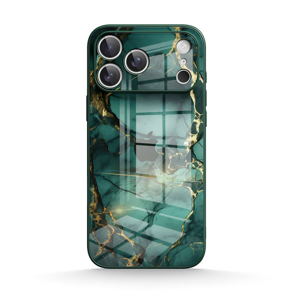 Broken Agate Green |IPhone Series Tempered Glass Case