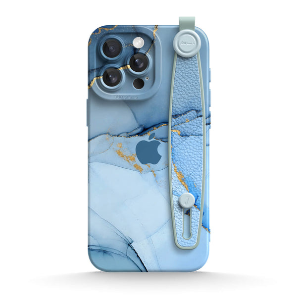 Gold Crack Blue | iPhone Series Multifunctional Wristband Case