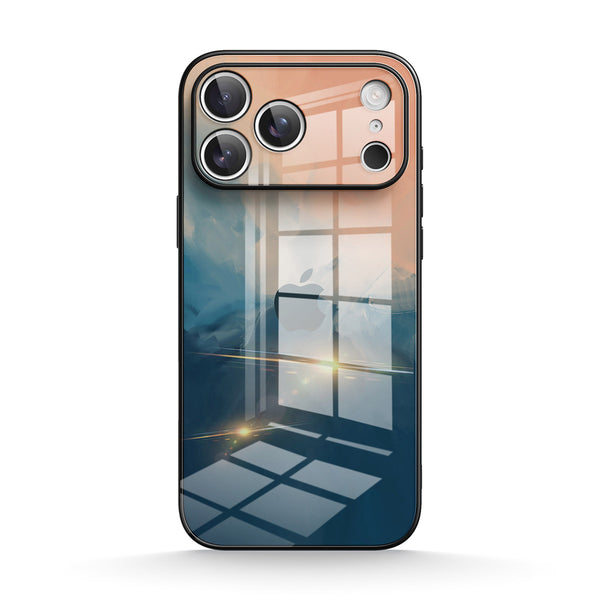Beige Blue | IPhone Series Tempered Glass Case