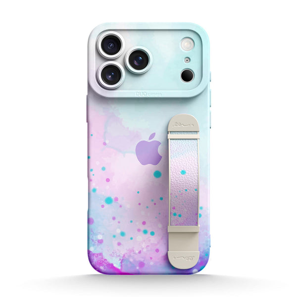 Watercolor Pink Blue | iPhone Series Multifunctional Wristband Case