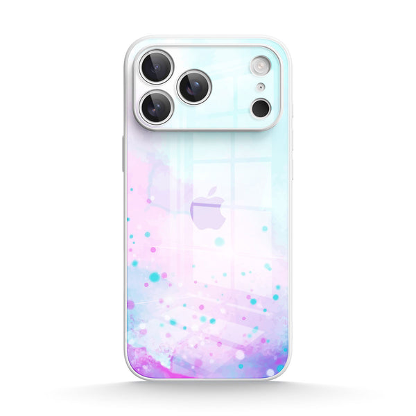 Watercolor Pink Blue | IPhone Series Tempered Glass Case