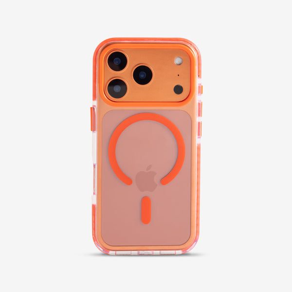 Orange | iPhone MagSafe Impact-Resistant Clear Case