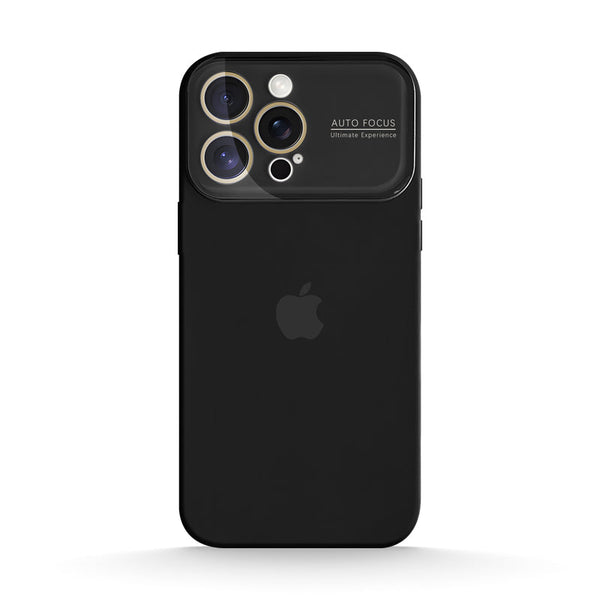 Black | iPhone Large Window Liquid Silicone Case