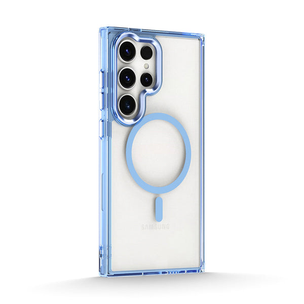 Transparent Blue | Samsung MagSafe Electroplated Clear Case
