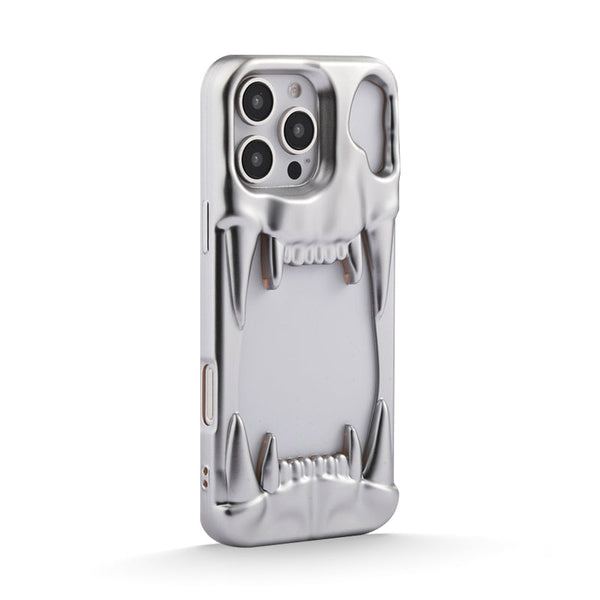 Matte Silver | iPhone 3d Electroplated Tiger Tooth Case