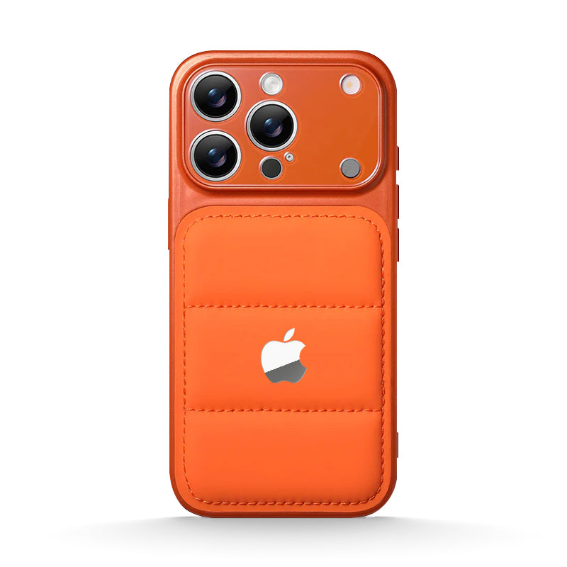Orange | iPhone Puffer Leather Case – Magpiec