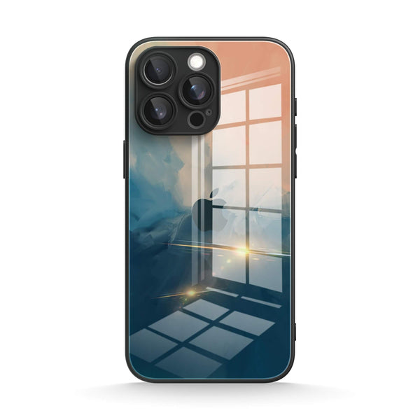 Beige Blue | IPhone Series Tempered Glass Case
