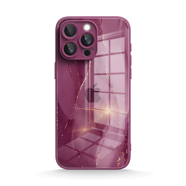 Gilt Plum Red |IPhone Series Tempered Glass Case