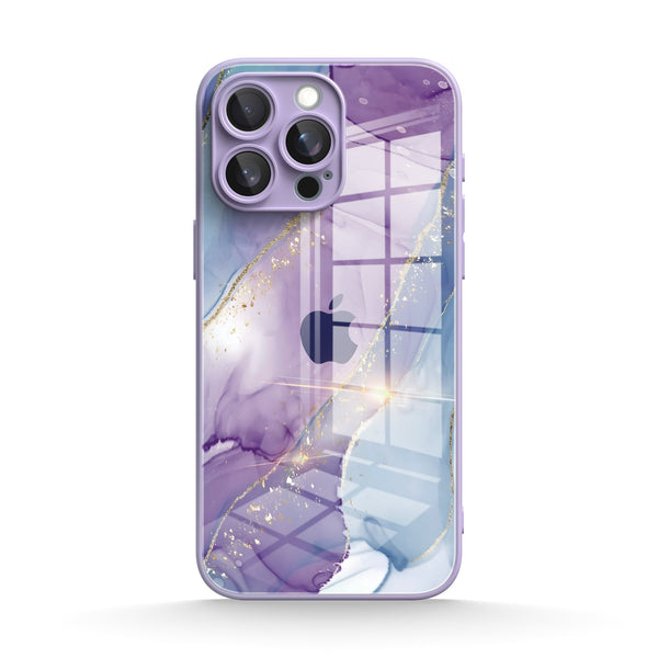 Purple Blue Gilt |IPhone Series Tempered Glass Case