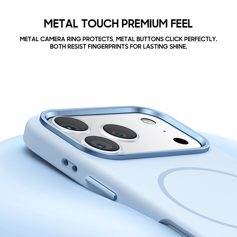 Light Blue | iPhone MagSafe Metal Frame Silicone Case – Magpiec