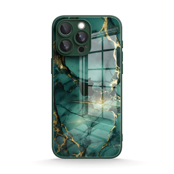 Broken Agate Green |IPhone Series Tempered Glass Case