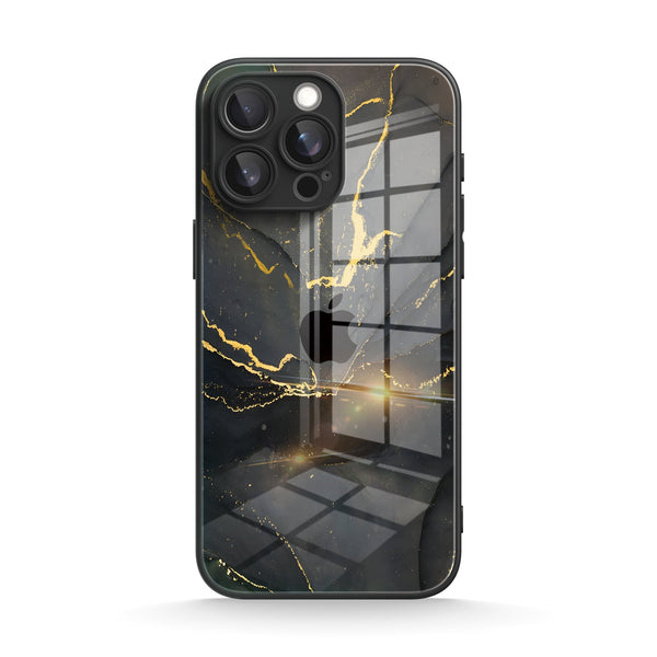 Black Gold Sand |IPhone Series Tempered Glass Case