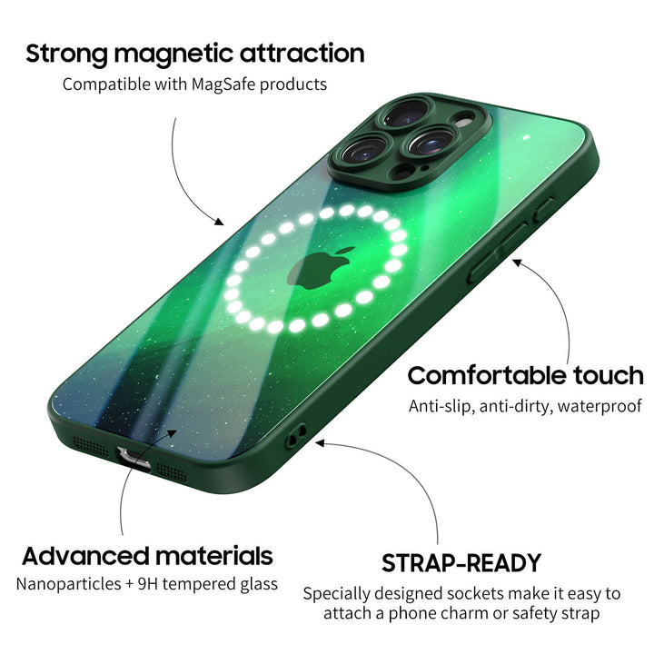 Optical Magnetic-Purple Green | IPhone Series Impact Resistant Protective Case