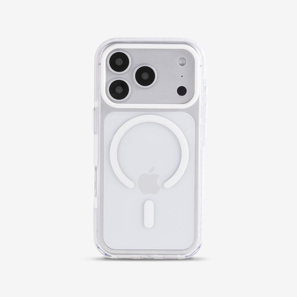 White | iPhone MagSafe Impact-Resistant Clear Case