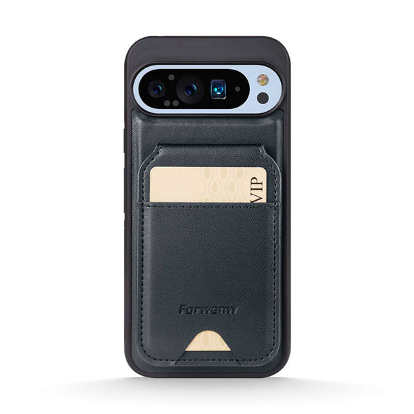 Black | Google MagSafe Leather Wallet Stand Case