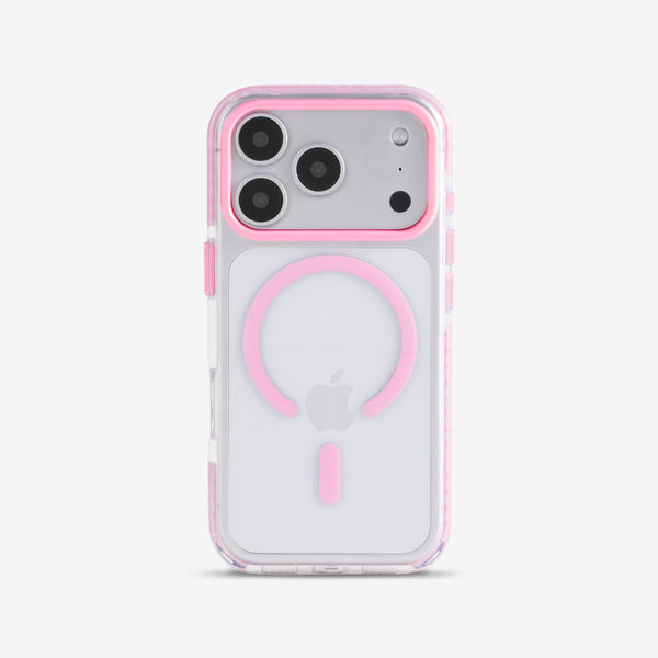 Pink | iPhone MagSafe Impact-Resistant Clear Case