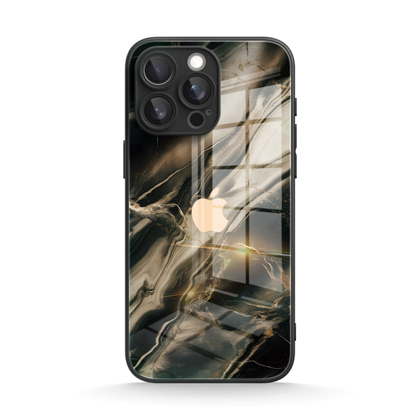 Gilded Black |IPhone Series Tempered Glass Case