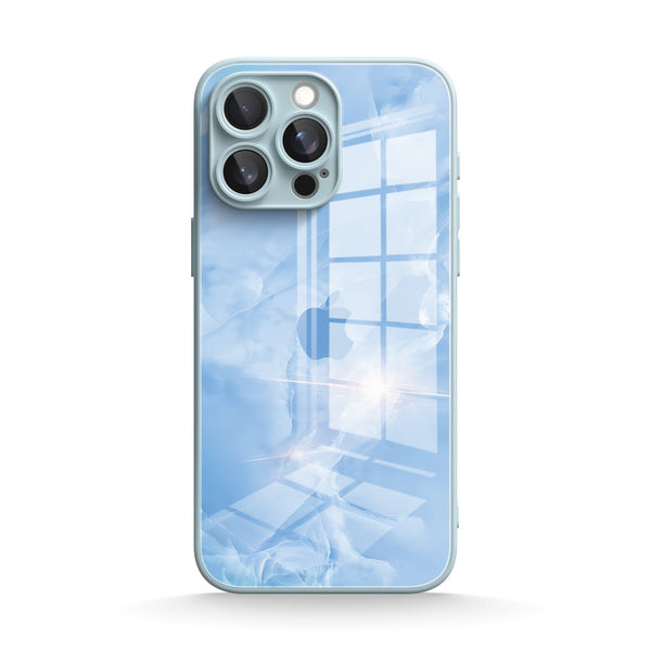 Ice Crack Blue |IPhone Series Tempered Glass Case