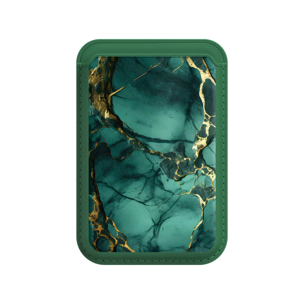 Broken Agate Green | Leather Wallet with MagSafe