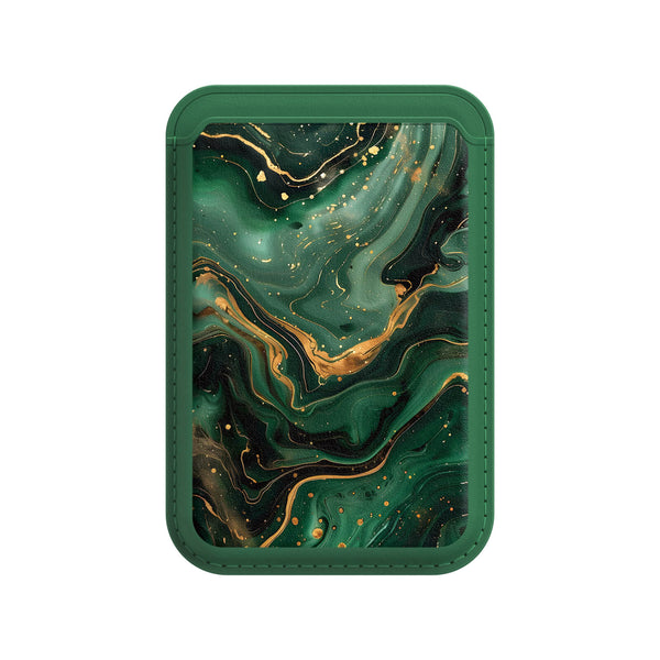 Gilded Green | Leather Wallet with MagSafe