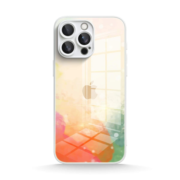 Sputter-Green Orange Powder | IPhone Series Tempered Glass Case